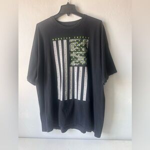 Monster Energy Men's Short Sleeve T-Shirt Black Size 2XL Graphic Print Flag